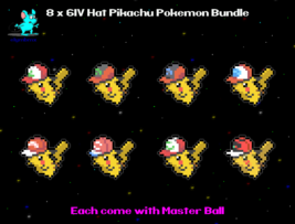 8 x Ash Hat Pikachu Pokemon Bundle for Sword and Shield Holding Master Balls - £6.38 GBP