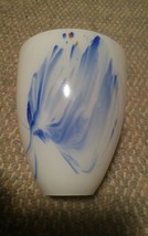 White &amp; Blue Swirl Glass Light Shade Wall Sconce Globe - $29.99