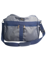 Vintage Saint Johns St. J blue carry on bag small duffel navy dot luggage - $13.56 CAD
