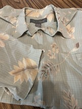 Tori Richard Shirt Mens Large Silk Hawaiian Camp Short Sleeve Floral Casual - £16.14 GBP