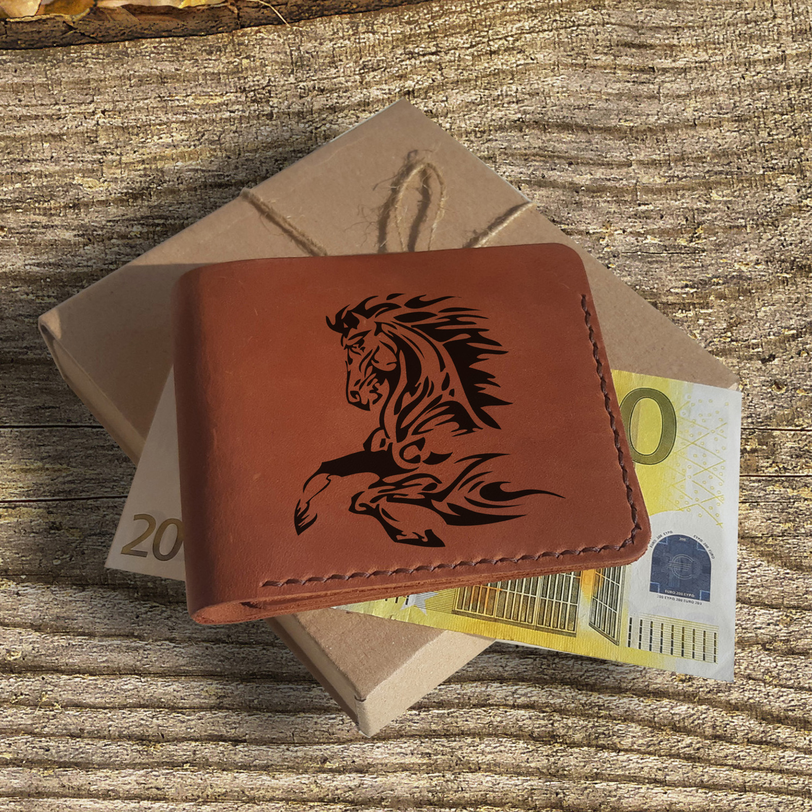 Primary image for Personalized Horse and Rider Gifts. Personalized Leather Engraved Custom Wallet
