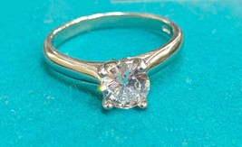 1ct Solitaire Simulated Diamond Engagement Ring S925 Size 7 - $541.61 MXN