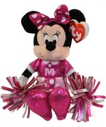 TY Beanie Babies Sparkle Disney Minnie Mouse Pink Silver Cheerleader 9&quot; ... - $228.26 MXN