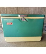 Coleman Metal Cooler Green 1976 Bottle Openers Lock Drain Original Vintage - $85.82