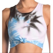 ELECTRIC AND ROSE Astral Tie-Dye Sports Bra Crop Top, Blue/Pink, Size XL... - $64.52