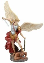 Large Baroque Saint Michael The Archangel Trampling On The Devil Statue - £44.03 GBP