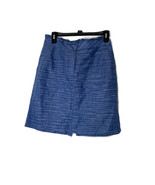 J Crew Heathered Playa Skirt Womens Size 4 Blue Linen Blend Ruffle Trim - £9.63 GBP