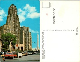 New York(NY) Buffalo City Hall Building &amp; Civic Center Old Cars Vintage Postcard - £7.48 GBP