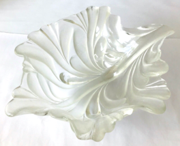 Large Glass Bowl with Swirly Design Table Centerpiece 14&quot; x 13&quot; - $29.02