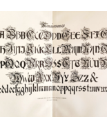 1899 Renaissance Style Font Victorian Lettering Example Penmanship DWH5A - $41.13 CAD