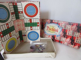 VTG WHITMAN&#39;S PACHISI GAME OF INDIA W/PLASTIC CUPS &amp; WOOD GAME PIECES-BOARD - £6.26 GBP