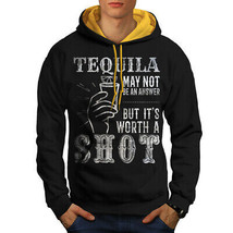 Wellcoda Tequila Shot Party Mens Contrast Hoodie, Drinks Casual Jumper - £31.56 GBP