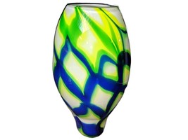 12.75&quot; Texas Studio Art Glass Vase Michael McDougal 7&quot; wide - $148.50