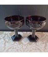 Set of 2 Vintage Avon Ruby Red Cape Cod 5-1/2&quot; Champagne Tall Sherbet Gl... - €10,30 EUR