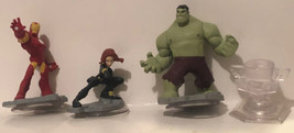 Disney Infinity Lot of 4 Black Widow Incredible Hulk Iron Man Toy T6 - $14.84