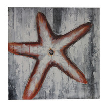 Zeckos 24 Inch Square Starfish Design Oil Painting On Stretched Canvas - $22.49