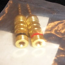 NEW Monoprice 5975 1 PAIR Gold Plated Speaker Pin Plugs, Pin Screw Type 5975 - $2.96