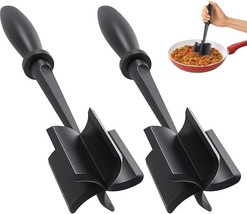 2 Pcs Meat Chopper, Ground Beef Chopper Tool, 11in Black Potato Masher - $166.80 MXN