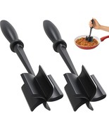 2 Pcs Meat Chopper, Ground Beef Chopper Tool, 11in Black Potato Masher - $92.51 MXN
