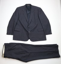 Vintage 70s Streetwear Mens 50L Striped Wool 2 Piece Suit Bell Bottoms 4... - $188.05