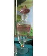 Bohemian Czech Purple Crystal Gold Decanter with Stopper and Bowl PICK1 ... - $1,362.26 MXN+