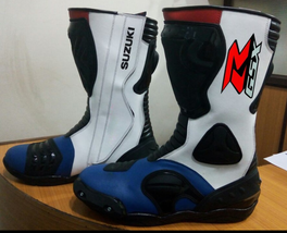 Racing Suzuki Cowhide Motorbike Leather boots Ce Approved  - $150.00
