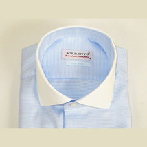 Mens 100% Italian Cotton Shirt High Quality Non Iron SORRENTO Turkey 4442 Blue image 8