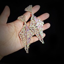 CINDY XIANG New Arrival Rhinestone Large Geometric Drop Earrings For Women Party - $13.29