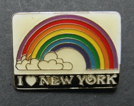 New York City Rainbow I Love Heart Usa America Lapel Pin Badge 1 Inch - £4.28 GBP