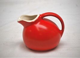 Old Vintage Small Orange Ball Jug Pitcher Creamer Hall Style Art Pottery... - $16.82