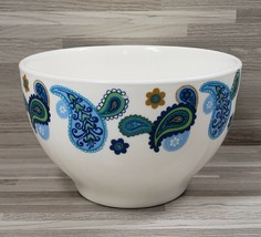 2-Royal Norfolk Paisley Pattern 5.25&quot; Soup Cereal Bowls White Blue Green - £10.76 GBP