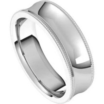 Authenticity Guarantee 
Concave Comfort Fit 6 mm Milgrain Edge Wedding Band i... - £710.62 GBP+