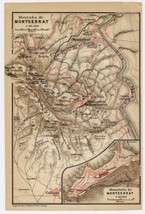 1913 Original Antique Map Of Montserrat Mountain Abbey / Catalonia / Spain - £19.62 GBP