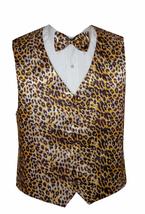 David&#39;s Formal Wear Brown Leopard Tuxedo Vest and Bow Tie Size Large - $147.00