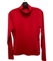 Women&#39;s Med ATHLETA Turtleneck Red Jersey PolySpandex Size med - $349.85 MXN
