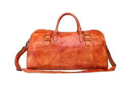 Genuine Leather Travel Bags Vintage Men Travel Duffel Bags - £176.29 GBP