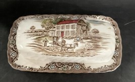 Johnson Brothers Heritage Hall Brown 1/4 LB Covered Butter Dish Server E... - $59.39