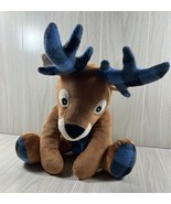 Bass Pro Shops holiday plush moose deer reindeer blue black plaid antler... - £10.11 GBP