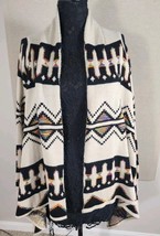 Altar&#39;d State Women’s Knit Open Front Cardigan Shawl Navy Cream Aztec Me... - $18.00