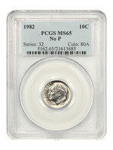 1982 10C No P PCGS MS65 (Strong Rims) - £286.50 GBP
