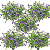 10 Bundles Artificial Fake Flowers, Faux Outdoor Plastic Plants Uv Resistant Shr - £32.42 GBP