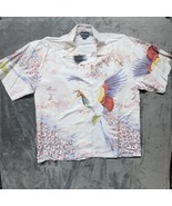 Oscar Misa Button Up Short Sleeve 5XL Shirt Peacock AOP NWT New With Tag - $61.53 CAD