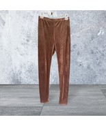 Fashion Nova Stretch Pants Medium Brown Velour Casual Modern Fit Womens M - £7.07 GBP