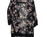 Rewind Whimsigoth Midnight Floral Kimono with Scalloped Cotton Crochet T... - $8.99