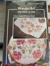 WonderArt Colonial Rose Cross Stitch Stamped Dresser Scarf - $12.67