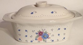 Ironstone Roaster Flowered Oval Baking Casserole Dish 11&quot; x 6.5&quot; x 3.5&quot; ... - £15.56 GBP