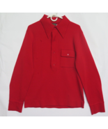 Sir Pendleton Men&#39;s Vtg 70s Red Zephyr Wool Sz M Red Pullover Shirt Hole... - £56.26 GBP