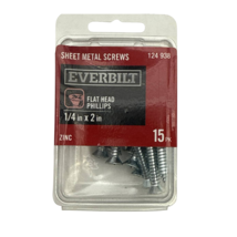 Everbilt Flat Head Phillips Screws 1/4 x 2 in Zinc Plated Steel Hardware... - $251.02 MXN