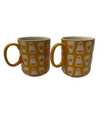 Candy Corn Coffee Mug Cup Ceramic Orange White Textured Target Halloween... - $25.82