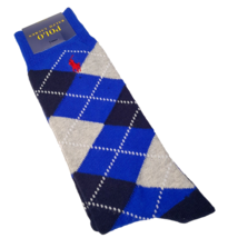 Polo Ralph Lauren Men&#39;s Cotton Argyle Dress Socks Royal Blue Size 10-13 - £15.95 GBP